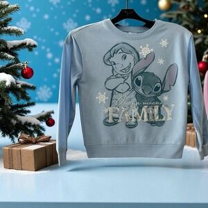 Stitch Girls Size 6/6x Disney  Family Bling‎ crewneck sweatshirt shirt top Small